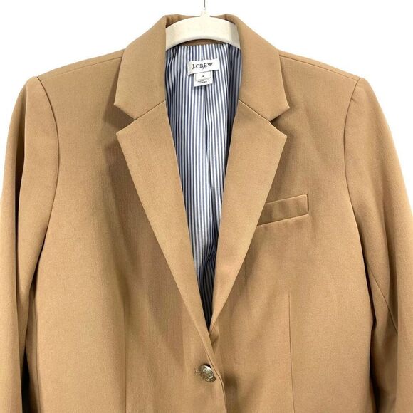 J. Crew Schoolboy‎ blazer jacket Sz 4 neutral tan caramel camel - Picture 3 of 10